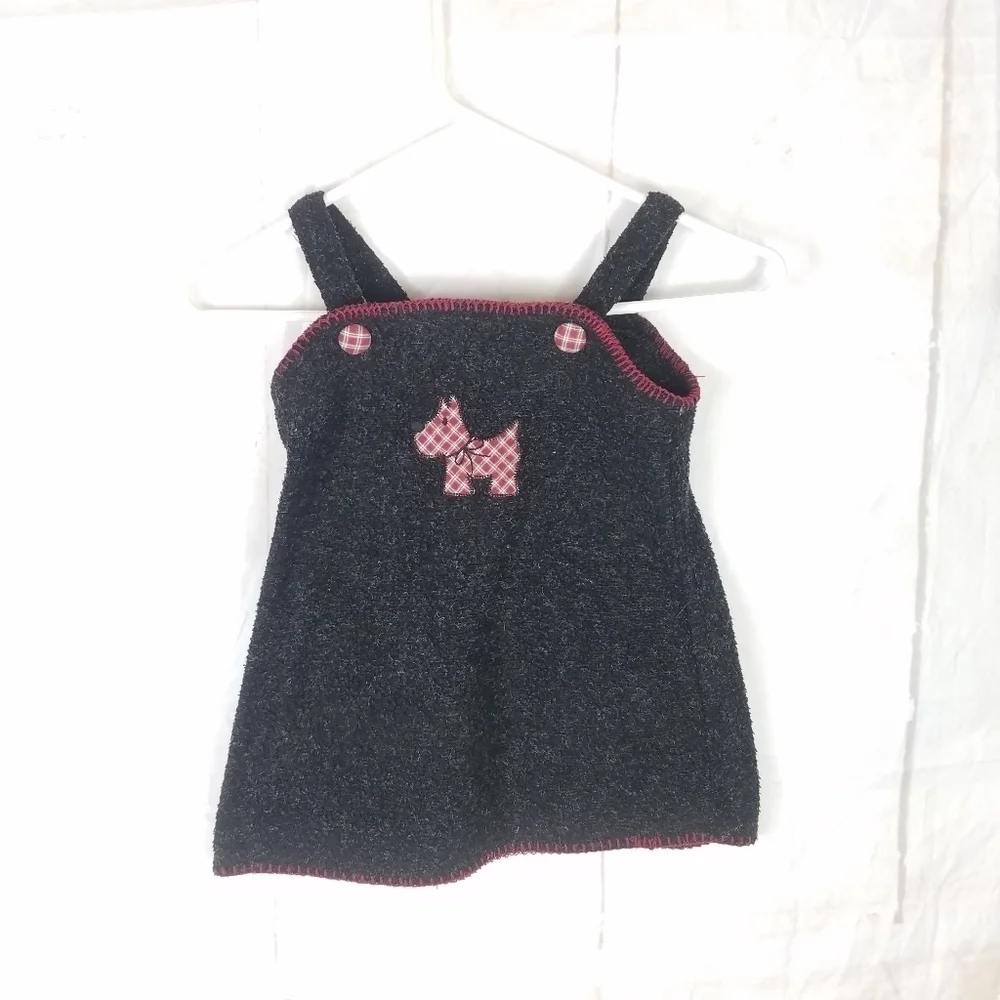 Simply Basic Scottie dog sweater suspender dress